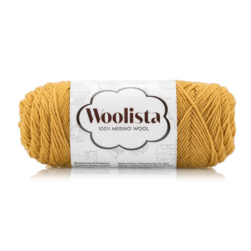 Vardhman Woolista Merino Wool Yarn 4 Ply – 100% Pure Wool Soft Yarn for Knitting, Crochet & DIY Craft Projects | Ideal for Clothes & Home Decor | Pack of 1 Ball (100g-200m) WSD022-image-38