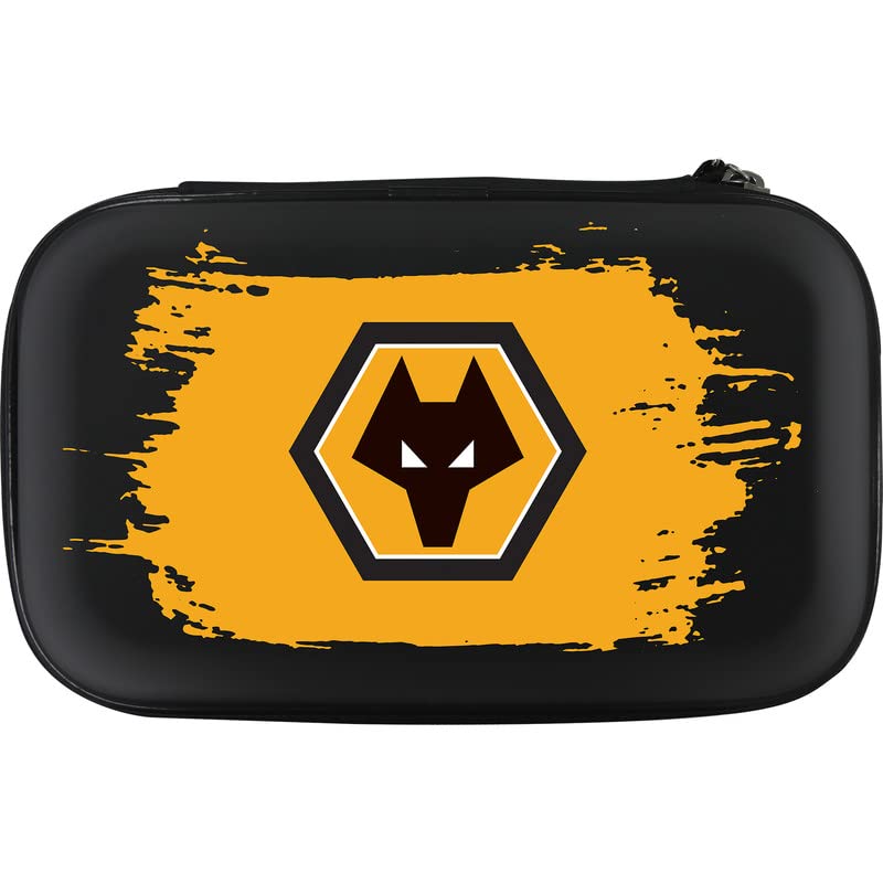 FOCO Officially Licensed Wolverhampton Wanderers Football Club Wolves FC Dart Case Storage Wallet, Brush Stroke, Black (W486)