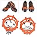 PerGar 8‑Tooth Crampons Foot Cover, Ice and Snow Outdoor Crampons, Walking Mountaineering Skiing Crampons, Crampons for Hiking Boots Women (Orange)