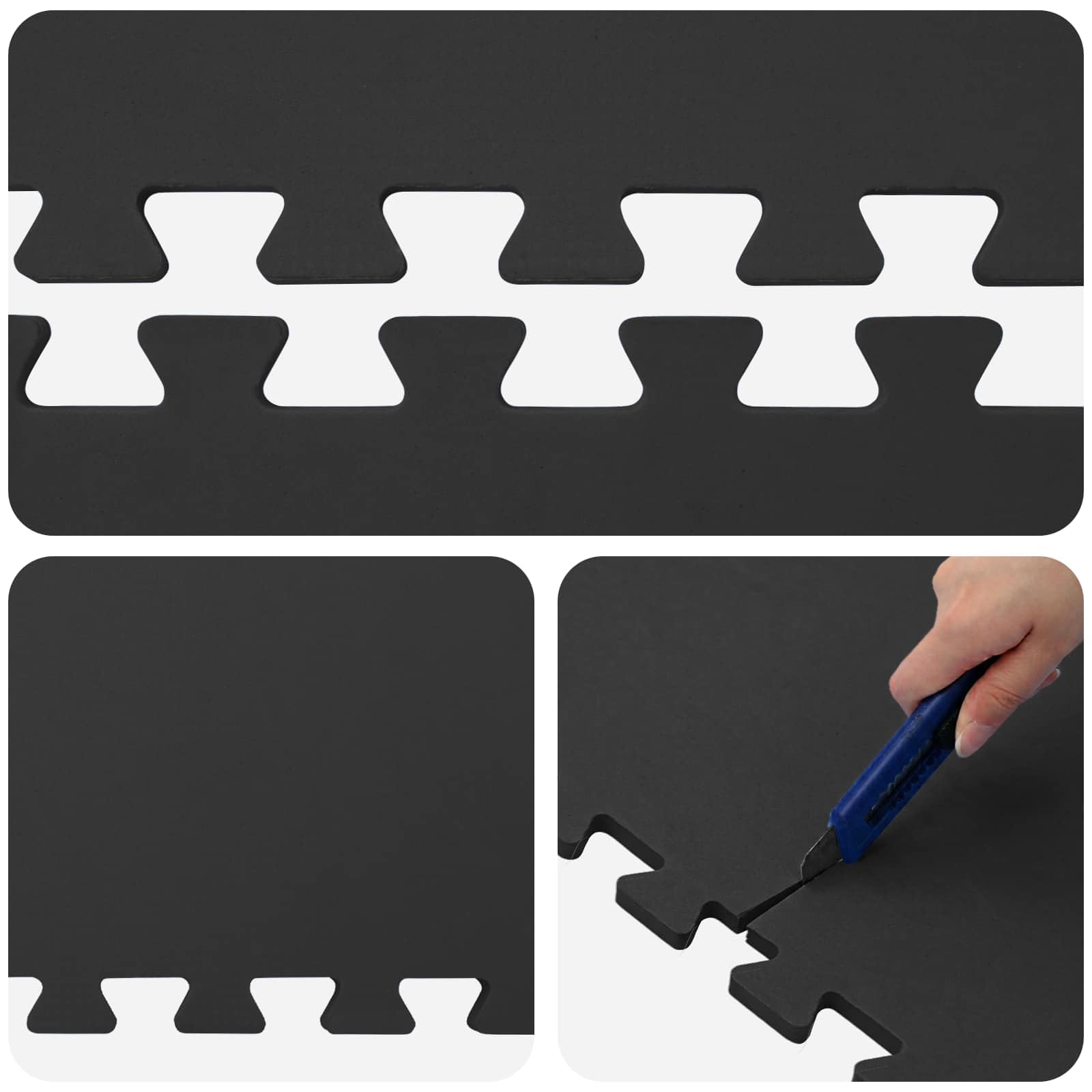 Tapis de Sol de Piscine 50 pc Noir 18 m² Mousse EVA,Bâches de piscines & Tapis de Sol,3433297
