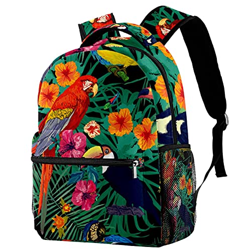Sac à dos d'écolier mixte décontracté à motif floral beige imprimé multicolore