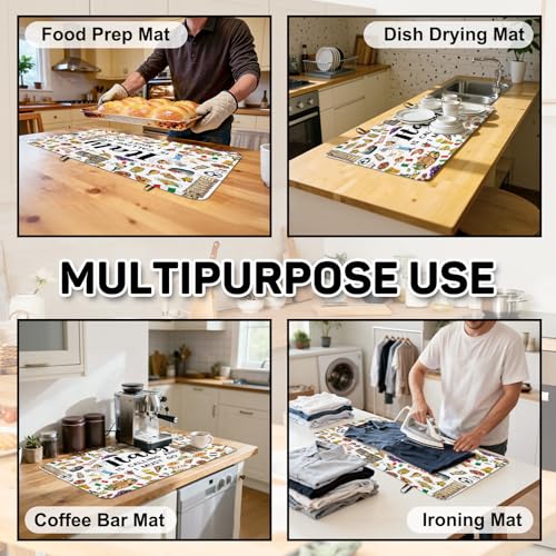 Image of Italy Travel Stove Top Cover for Electric Stove 28 inchx20 inch, Italy Stove top Cover, Italian Gifts Heat Resistant Glass Cooktop Cover, Flat RV Range Stovetop Protector, Dish Drying Mat for Kitchen