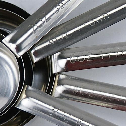 Folceretsc Pizza Spread Sauce Ladle Rubber Handle Flat Bottom Kitchen Cooking Spoon Stainless Steel Measuring Stir Soup Spoon -6 Oz - Image 3
