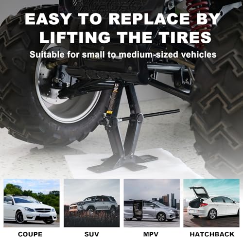 Image of TCE AST10202SU Torin Wide Base Cross Car Scissor Jack: Steel Portable Quick Lift Tire Jacks Include Ratchet Wrench for Car, Truck, Sedans and MPV, 1.5 Ton (3,000 lbs) Capacity, Black