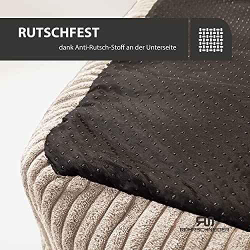 Rohrschneider Hundebett waschbar für kleine und mittelgroße Hunde mit Hundekissen Cord beige (ca. 70x50 cm) inkl. Gassibeutel