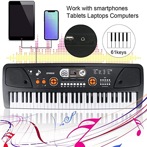 Clavier de Piano 61 Touches Portable Clavier électronique de Piano avec Microphone et câble USB Keyboard Piano pour… - Les Beatles, Paul McCartney, John Lennon, RIngo Starr, George Harrison Clavier de Piano 61 Touches Portable Clavier électronique de Piano avec Microphone et câble USB Keyboard Piano pour… – Image 3