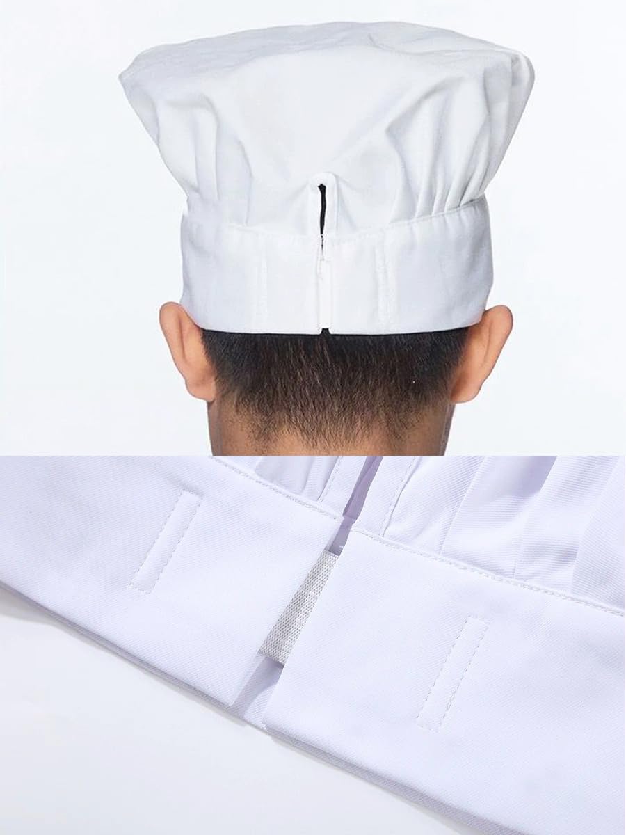 Juego de 2 delantales blancos con dos bolsillos para cocina, restaurante, barbacoa, dibujo, manualidades, delantal con sombrero, Blanco, 34.6 X 26.5 inch