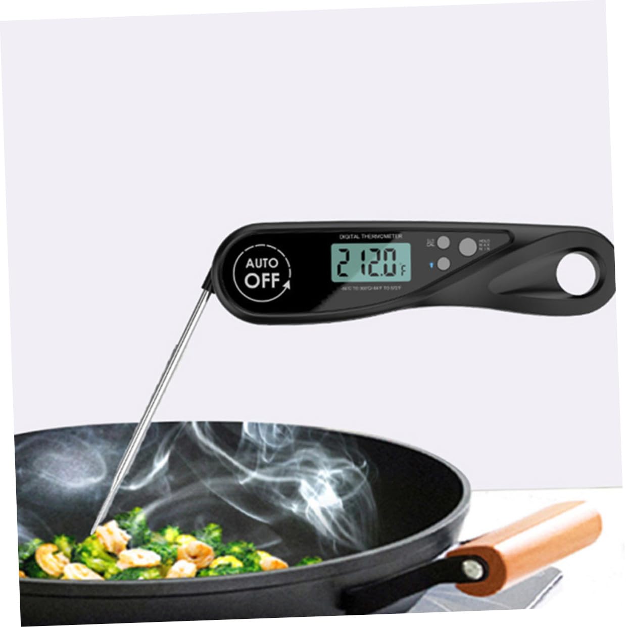 Amosfun 2 Piezas Termómetro De Barbacoa Sonda De Lectura Instantánea Medidor De Temperatura De Mermelada Termómetro De Carne a La Parrilla Freidora Parrilla De Comida Black Abdominales