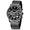 CRRJU Men’s Watches Auto Date Chronograph Watch Men Sports Watches Waterproof 30M Full Steel Quartz with Mesh Strap