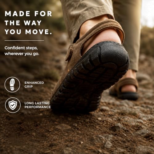 Image of Men's Toe Closed Fisherman Sandals with Memory Foam