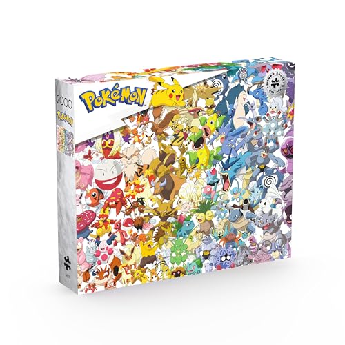 Buffalo Games - Pokémon Kanto 151 2000 Piece Puzzle Puzzles for Adults Silver Select Premium Jigsaw Puzzle with Full Color Reference Poster