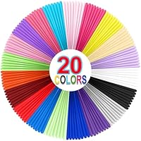YhuiCxir 3D Pen Filament Refills, 20 Colors 1.75mm PLA Threads, Each Color 5 Metres,Total 100 Metres with 2 Finger Caps, Compatible with SCRIB3D MYNT3D 3D Pen (3D Pen Not Included)