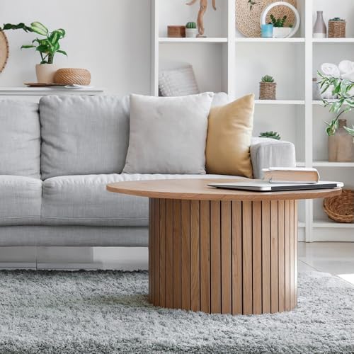 WEBER INDUSTRIES Table Basse Bahia diamètre 80 cm/Décor Chêne Artisan