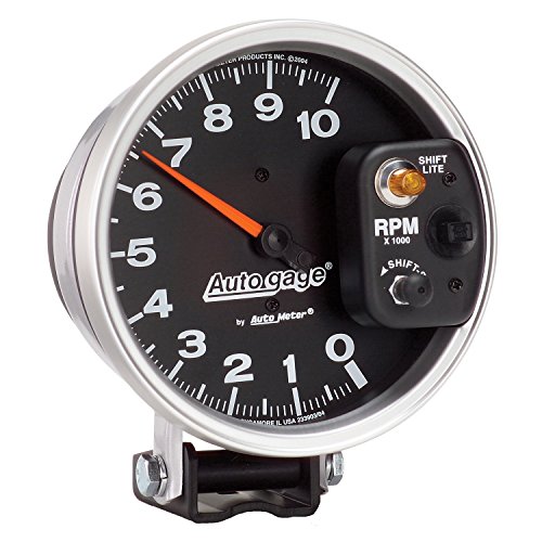 Auto Meter 233903 Autogage Monster Shift-Lite Tachometer,5.000 In.,Black Dial/Silver Bezel #TOP2