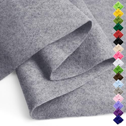 Image of Soft Felt Fabric Sheet 18 inch x 36 inch, 1.6mm Acrylic Craft Felt, Heather Gray | Soft Thick Felt by The Yard, Large Precut Sheet, Nonwoven Fabric for Sewing DIY Crafts, Classroom & Home Decor