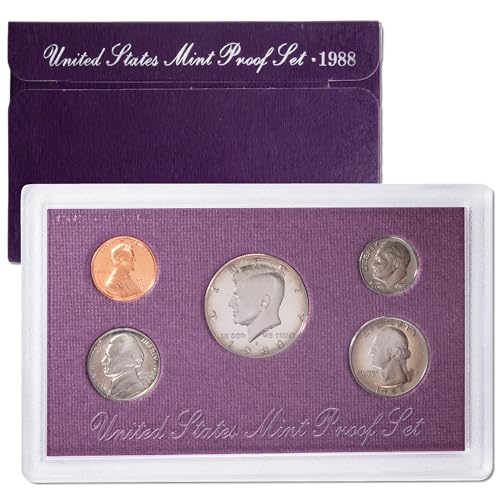 1988 S U.S. Mint Clad Proof Set Cent, Nickel, Dime, Quarter, Half Dollar US Mint Proof