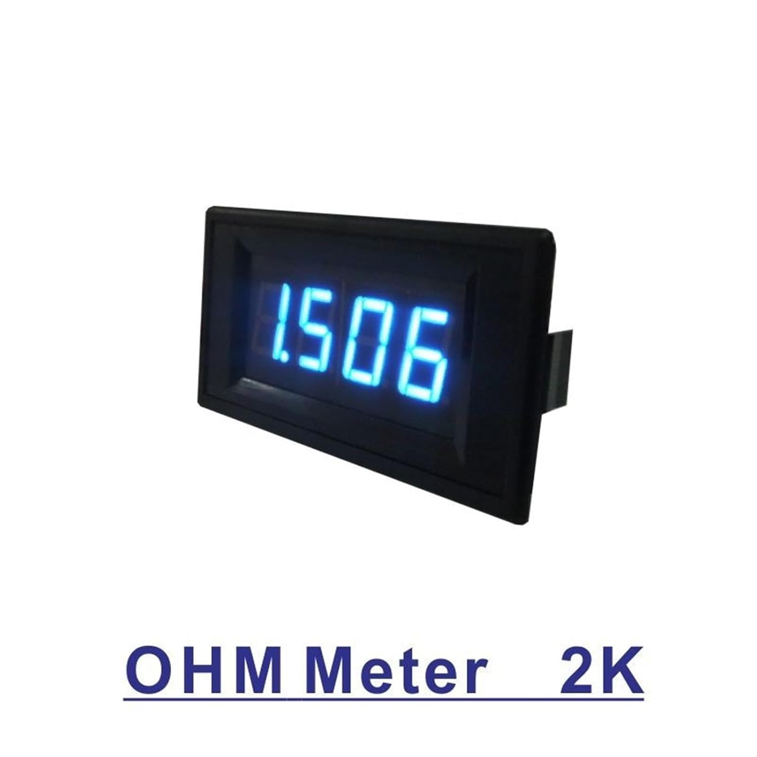2K LED Digital Resistance Meter Ohmmeter Resistor Meter Power Supply DC 5V Blue LED Digit Ohm Meter Resistance Tester Ohmmeter