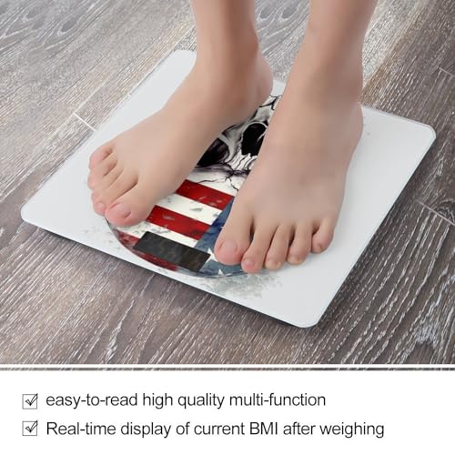 Báscula Digital de Baño con Diseño Calavera Bandera USA miniatura 5