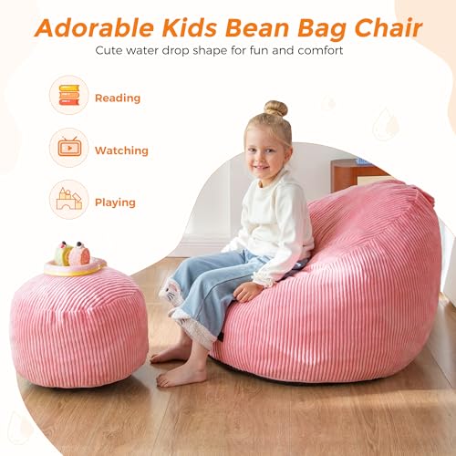 MAXYOYO Kids Bean Bag Chair with Ottoman, Handle, 31.5 x 23.6 in by MAXYOYO - Used condition - Image 6