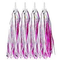 guduling 4 Pcs Bike Tassels for Girls,Bike Tassels,Bicycle Streamers for Girls,Scooter Bicycles Tricycle Handlebar Ribbons for Kids,Bicycle Accessories for Girl and Boys(Purple)