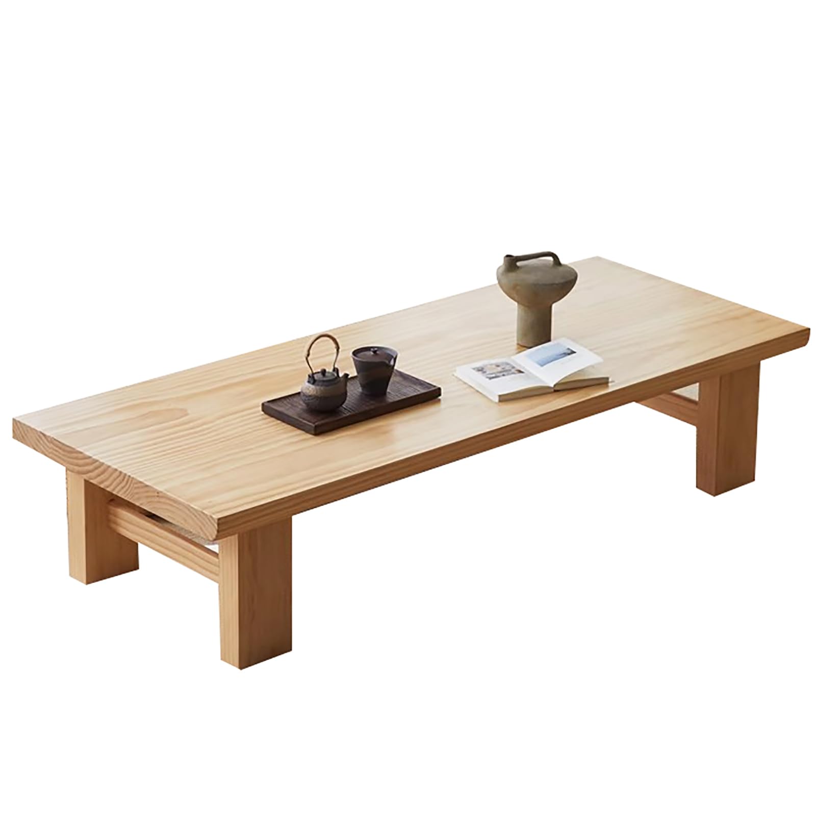 Table basse japonaise bois massif pour manger assis par terre