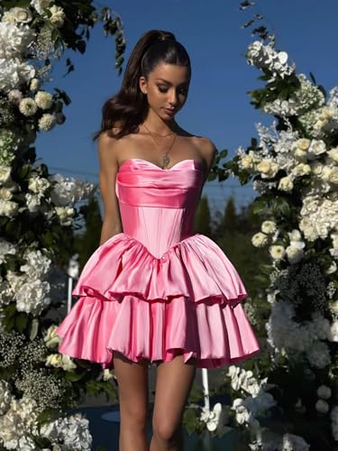 SEIM Strapless Corset Homecoming Dresses for Teens A Line Tiered Satin Cocktail Party Gowns2