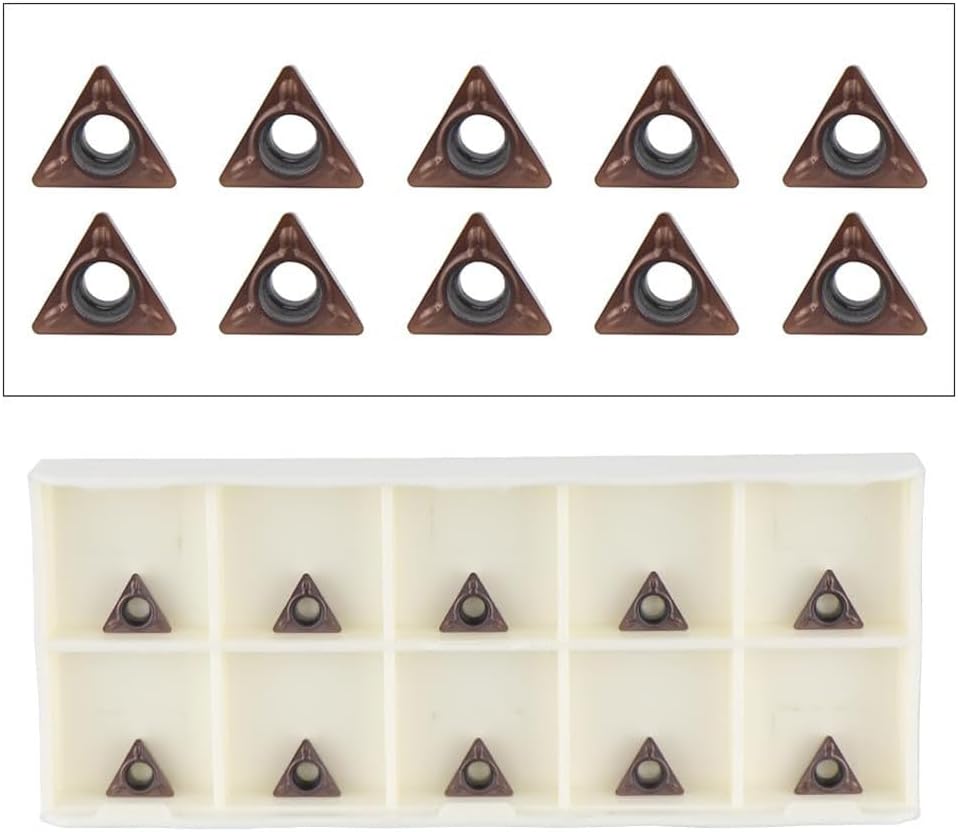 10PCS C Angle Carbide Inserts for Pneumatic Chamfering, Triangular Deburring Tips for Steel Cast Iron Cutting, Chamfering Machine Replacement