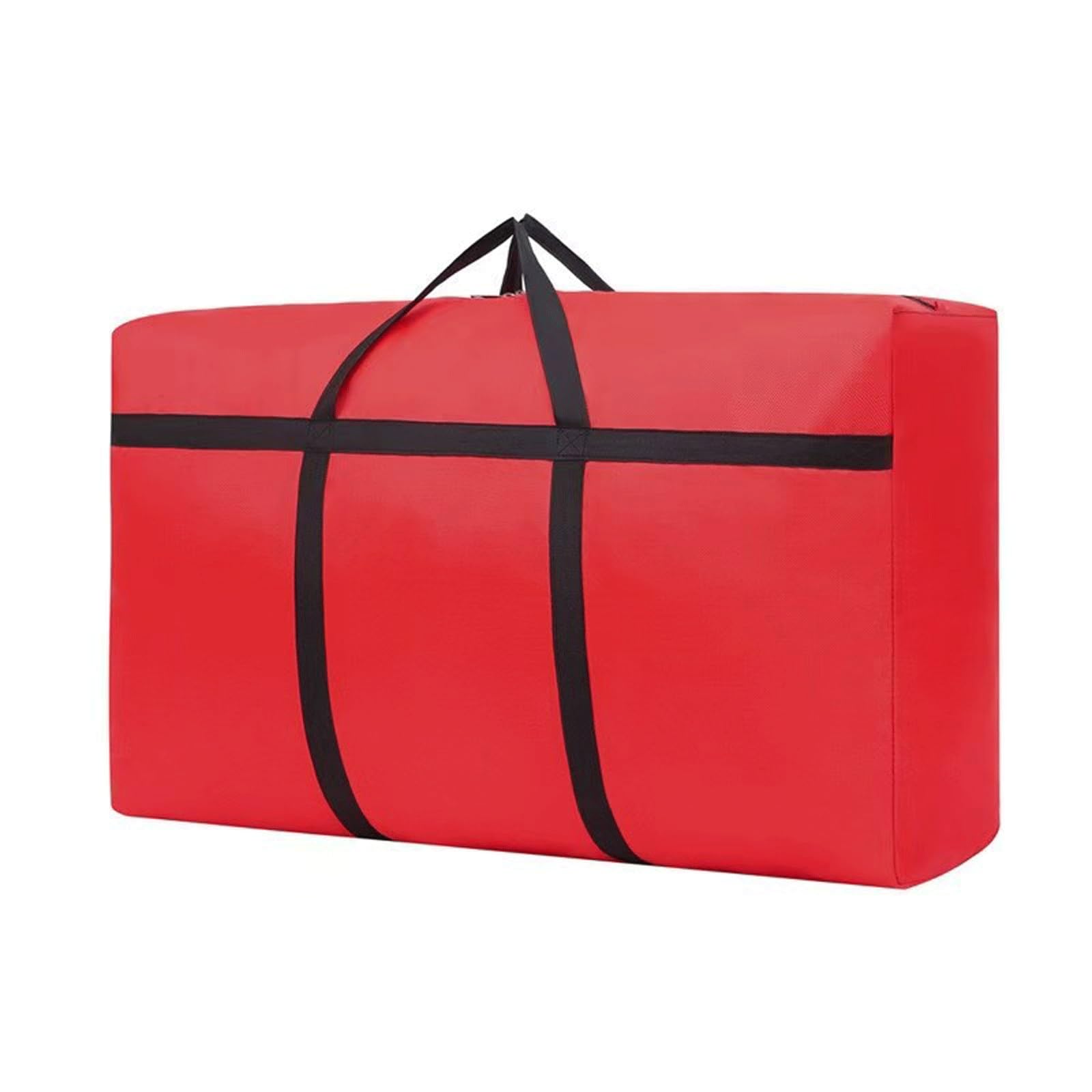Confezione da 3 borse per traslochi extra resistenti, resistenti e robuste, pieghevoli, con cerniera e manico resistenti, adatte per casa, dormitorio (rosso, 75 x 48 x 28 cm)