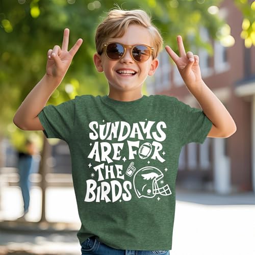 KEKEMI Toddler Boy Girl Football Game Day Shirt Sundays are for The Birds T-Shirt Ballgame Outfit Sport Tee Football Fan Tops4