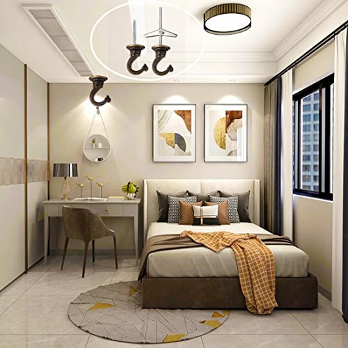 GDQLCNXB 2 Sets 55mm/2.17" Ceiling Metal Ceiling Hooks, Heavy Duty Swag Hooks with Hardware for Hanging Plants/Chandeliers/Wind Chimes/Ornament (Bronze Color) - Image 6