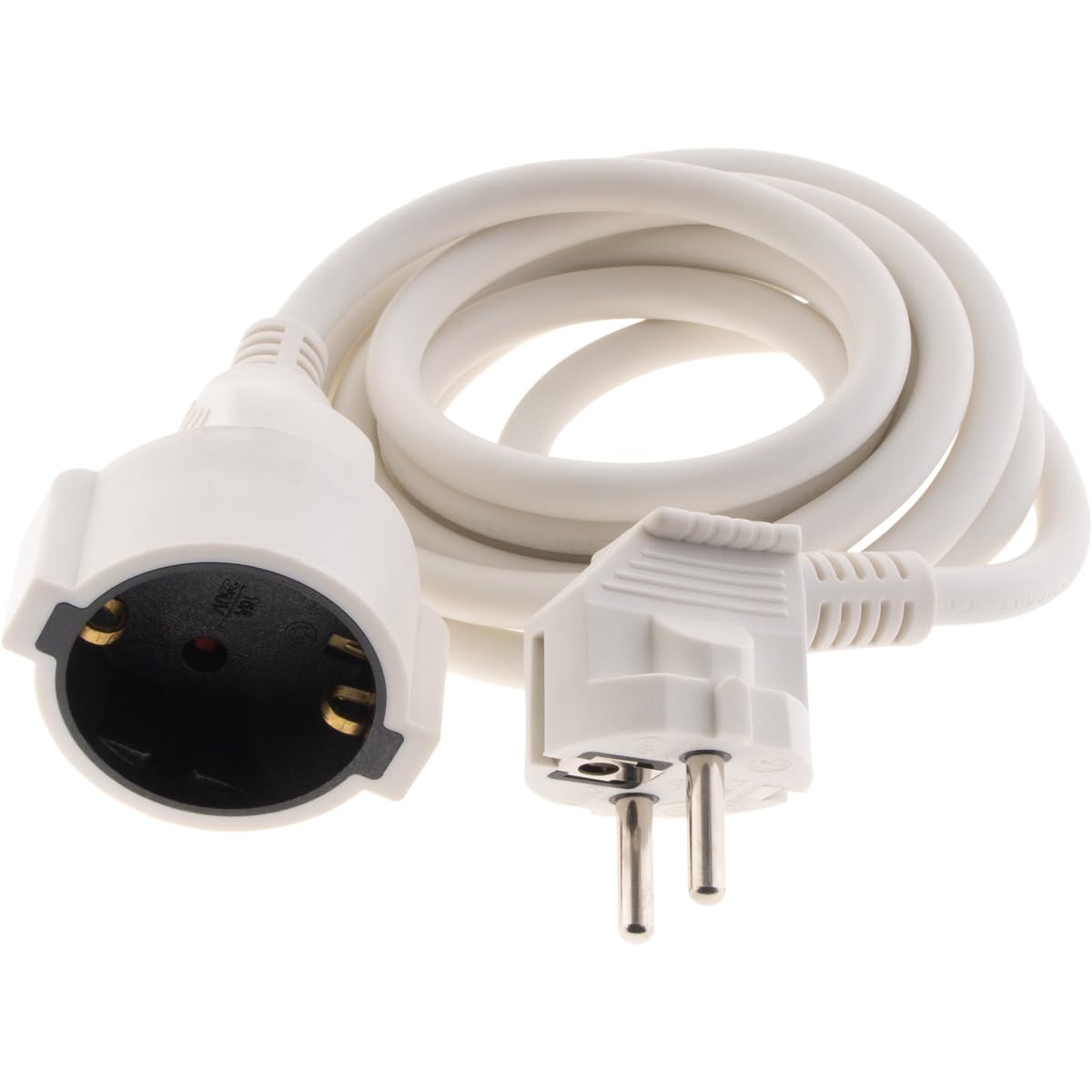 Zenitech Prolunga Elettrica Schuko 5m: Cavo HO3VV-F 2x1 Mm² Con Sicurezza Bambini, Nero