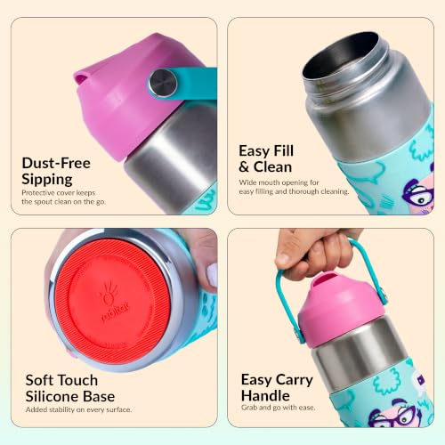 Image of Rabitat Insulated Water Bottle Stainless Steel Kids 410ml | 20 Hours Hot & Cold | School Bottle for Boys & Girls | Leakproof, BPA Free, Food Grade SS304 | 2 Year Warranty | Chatter Box