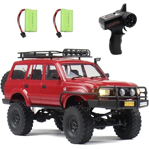 Losbenco RC Crawler 1/16 Scale RC Rock Crawler, WPL C54 All Terrain RC Car RTR 4x4 Off-Road Remote Control Trucks with LED Lights and Two Batteries for Kids and Adults Cover