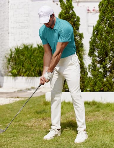 Image of COOFANDY Men's Polo Shirt Golf Quick Dry Performance Short Sleeve Moisture Wicking Athletic Polo Collared Tennis T-Shirt