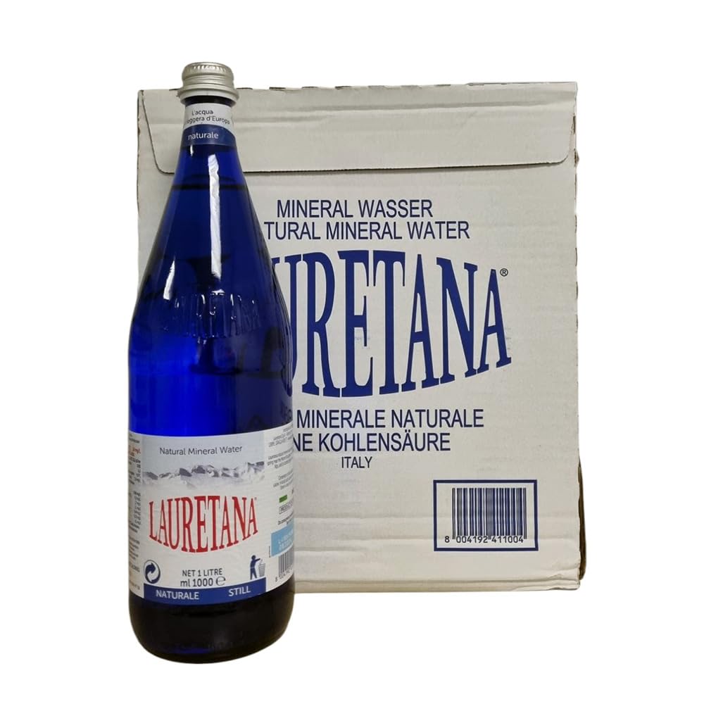 Lauretana Naturales Mineralwasser, Still, 1L Glasflaschen, 6er Pack