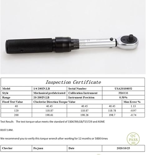 Miniatura 5 de FLZOSPER Llave dinamométrica de clic ajustable de doble dirección de 12 pulgada, 10-150 ft.-lb. 13.6-203.3 Nm-USA20100051