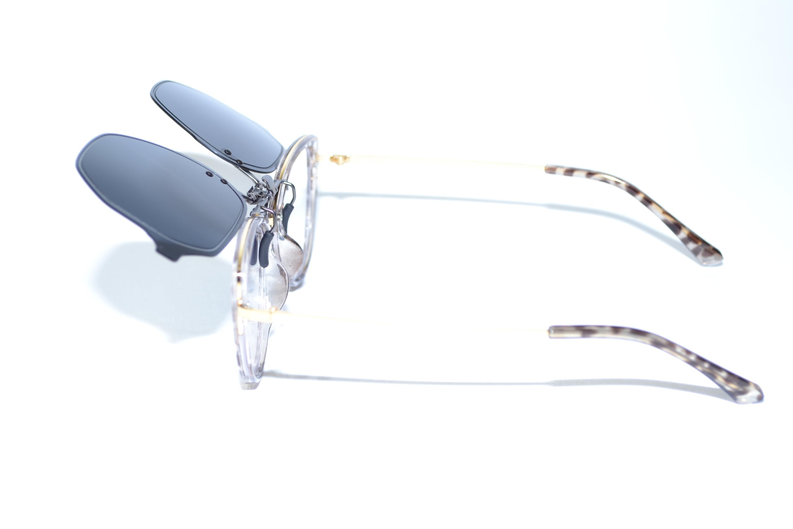 Schwarze unregelmäßige Polygon-Sonnenbrille zum Anklippen – polarisiert, blaues Licht blockierend & UV400, blendfrei für Fahren/Outdoor/Digital-Gebrauch, Schwarz