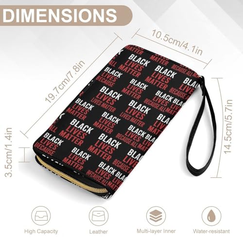 Women's Wristlet Wallets, Smooth Zipper, Slot Pockets, Large Capacity, Great for Mom, Black Lives Matter2