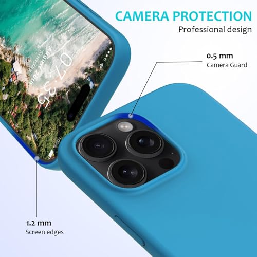 Image of FIRST MART Silicone Back Case for iPhone 16 Pro, Soft-Touch Phone Back Cover for Apple iPhone 16 Pro - Blue