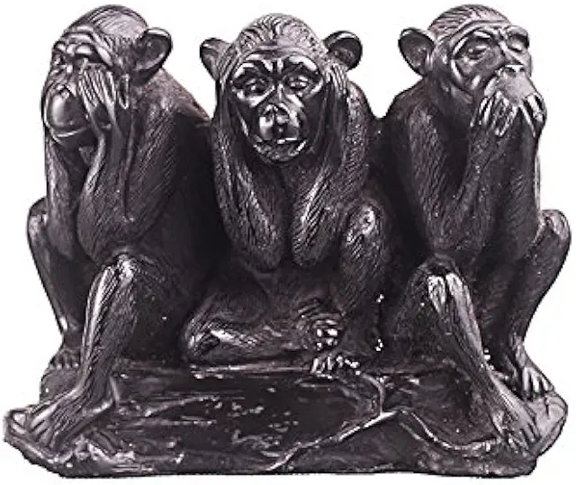 Beeldjes Horen Zien en Zwijgen: Stone Figurine Three Wise Monkeys 11 cm