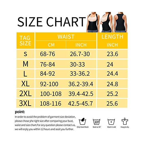 Women Waist Trainer Vest Slim Zipper Corset Neoprene Sauna Tank Top Body Shaper Cincher for Workout Training