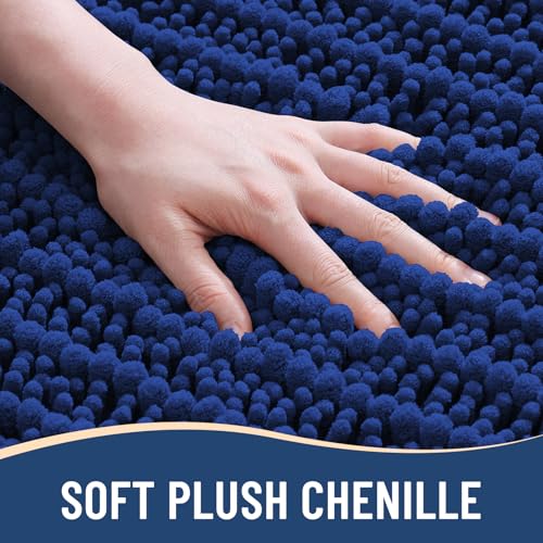 Image of Arotive Luxury Bathroom Rugs 36x24, Extra Soft Thick Absorbent Shaggy Chenille Bath Rugs, Machine Wash Dry, Bath Mats for Bathroom Floor, Tub and Shower, Home Decor Accessories, Royal Blue