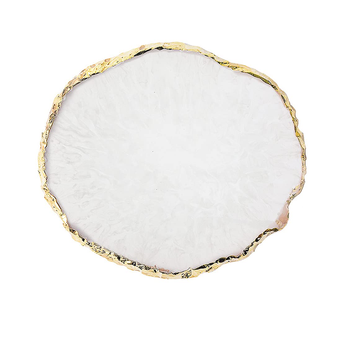 BAQI 1 x Resin Nail Polish Palette Color Mixing Plate Gold Edge Practical Makeup Display Board Color Drawing Manicure Stand