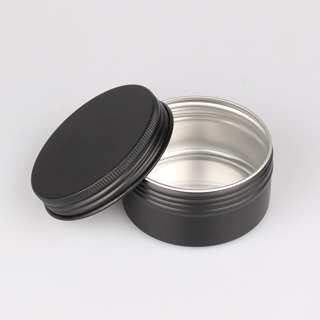 Pots ronds en aluminium rose avec couvercles à vis(Silver,2.7 Ounces)