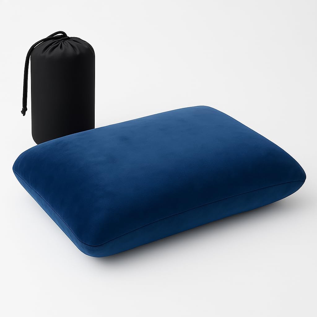 mydeary Memory Foam Travel Pillow – Ergonomic Neck Support, Velvet Cover, Compact & Washable – Ideal for Flights, Camping & Office Naps