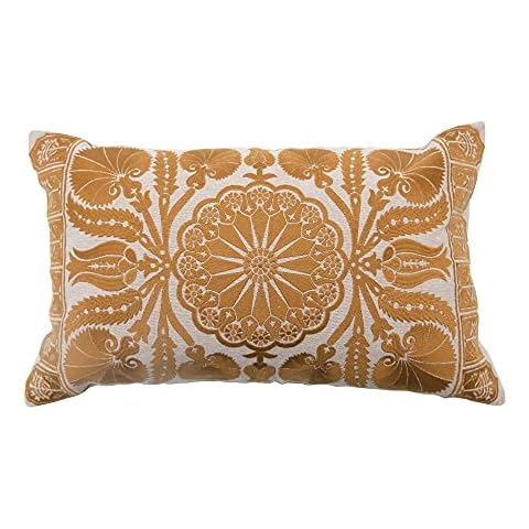 Bloomingville Cotton Embroidered Lumbar Pillow, 24" x 14" Cover