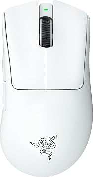 Razer DeathAdder V3 Pro White Wireless Gaming Mouse, 2.4 oz 64 g, Ultra Lightweight, Improved Ergonomic Shape, Best Class Precision Focus Pro 30K Optical Sensor, 3rd Generation Optical Mouse Switch