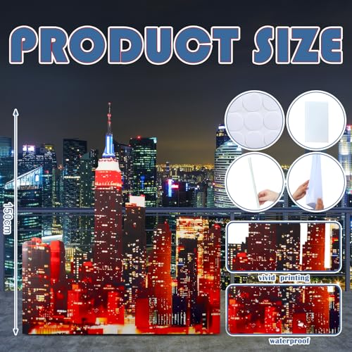 Image of Colingmill 5 ft New York Skyline Scene Buildings Cardboard Stand up Cutout Life Size New York Themed Party Decoration Backdrop Photo Props for NYC Patriot Day Independence Day Sign Backdrop
