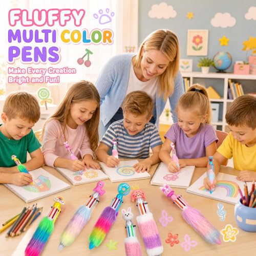 Image of CZWZ 18Pcs Multicolor Pens in One 6-in-1 Cute Pens Bulk for Kids, Ballpoint Pen for Birthdays and Children's Parties, Fun Gifts Assorted Ink Kawaii Pen(Style 1)