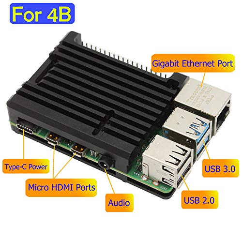 Raspberry Pi 4 Case, iUniker Raspberry Pi Aluminiun Case Passive Pi 4 ...